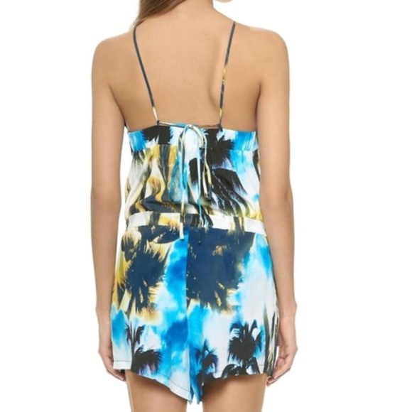 Suboo Palm Print Playsuit Tank Top Size 4 - Picture 2 of 6